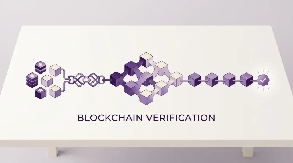 Abstract cryptographic blocks connected through a round verification sequence