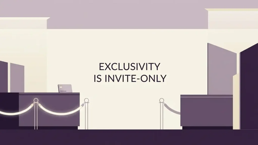 Understated premium lounge with an access card and service desk